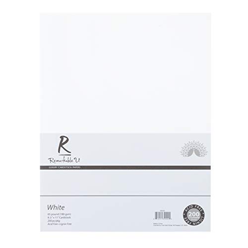 Premium White Cardstock Paper, 8.5” x 11” 65lb Smooth Texture Solid Core Card Stock for