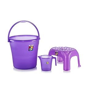 Jalore Frosty Bathroom Set of 3 PCs, 20 litres, Purple