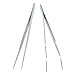 2 Nail Art Tweezers Curved Straight Pointed Ongles (silver)