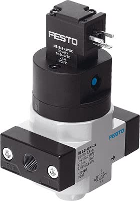 Festo HEE-1/4-D-MINI-24 On-Off Valve, G 1/4-inch X G 1/8-inch Connection, Mini Size