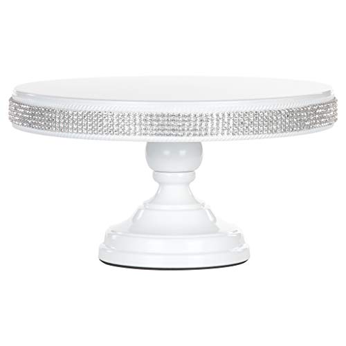 Rhinestone Cake Stand. Bling, Wedding Cake Stand/Drum (18'' Round, Silver).