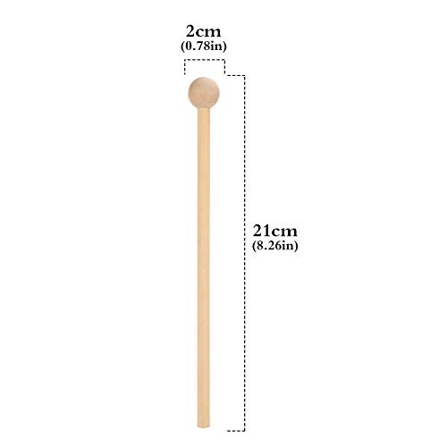 BKpearl 8 Pcs Wood Mallets Percussion Sticks, 8 Inch Drum Sticks Drumsticks or Glockenspiel, Xylophone, Chime, Woodblock, and Bells