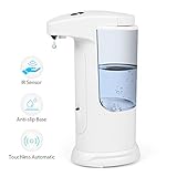 LARMHOI Touchless Soap Dispenser, 370ml Automatic Liquid Dispenser with 3 Adjustable Dispensing Volume, IP65 Waterproof, Anti-Leakage, Touchless Soap Dispenser for Kids, Kitchen, Bathroom