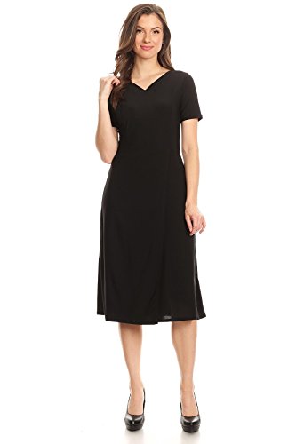 v neck fit and flare midi dress