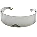 zeroUV - 80s Futuristic Cyclops Cyberpunk Visor Sunglasses with Semi Translucent Mirrored Lens Shield Sunglasses (C02 | Silver)