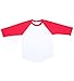 Ola Mari Unisex Kids Raglan Baseball T Shirt Top, XXS, White/Red