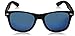 Flat Matte Reflective Mirror Color Lens Large Horn Rimmed Style Sunglasses - UV400 (Polarized | Rubberized Blk/Blue)