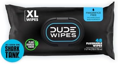 DUDE Wipes Flushable Wipes 48 Count Dispenser, Unscented Wet Wipes