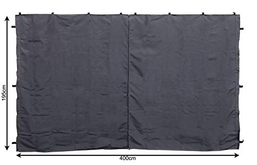 QUICK STAR 2 Seitenteile mit RV für Pavillon 3x4m Seitenwand Anthrazit RAL 7012 – Bild 5