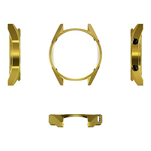 Cywulin for Huawei Watch GT Protective Case Cover Soft TPU Silicone Bumper Armor Rugged Ultra Slim Plated Frame Film Shock Proof Scratch Resistant for Huawei Watch GT Classic/Sport (Gold) - Thumbnail 4