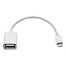 White USB A 2.0 Female to Lightening B Male On-The-Go Adapter Data Cable(OTG) + Free KarenDeals Microfiber Cleaning Cloth