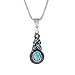 ULAKY Blue Crystal Inlaid Turquoise Gourd Pendant Necklace Earrings Set Ocean Fish Pendant Charm Necklace Jewelry