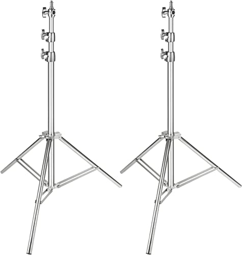 Neewer Edelstahl-Lichtstativ, silberfarben, 200 cm, Faltbarer und tragbarer robuster Ständer für Studio-Softbox, Monolight und andere Fotoausrüstungen