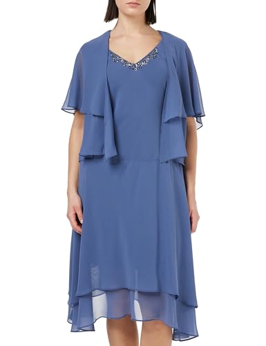 Gina Bacconi Midi V Neck Embellished Dress and Jacket, Wedgewood, 16