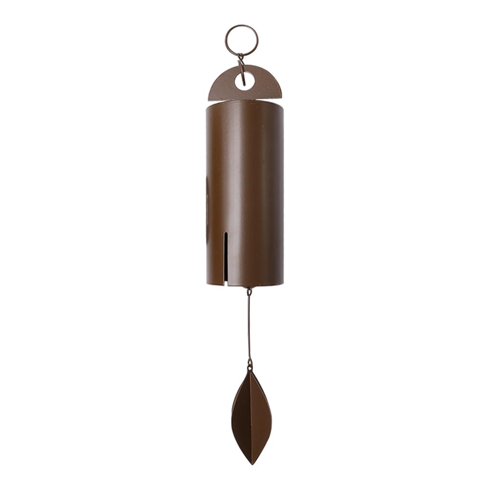 CENPEK 16in Retro Wind Chimes For Outdoor Deep Tone Serenity Bell Wind Chimes Heroic Windbell To Remember Loved Ones Who Have Died(Dark Brown)