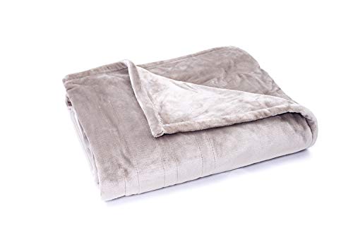 Tefici Electric Blanket Heated Throw with Fast Heating Technology,3 Heating Levels & 4 Hours Auto Off,Home Office Use,50" x 60" Camel