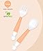 Baby Feeding Spoon Fork Set Utensil Bendable Handle Training, BPA Free, Kids Tableware in Assorted Colors for Infant Toddlers Easy Grip Self Feeding