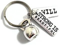 YICAIHUI I Will Kettlebell Key Chain, Strength Training Keychain, I Will Kettlebell Charm Fitness Instructor Gifts, Gym Bag Accessories, Weight Loss Key Chains