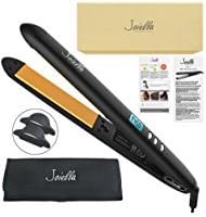 Hair Flat Iron 1 Inch Anti Static Ceramic Tourmaline Straightener for Professional Salon styling 1" Hair Iron Straightens&Curls with Adjustable Temp LCD Display Argan Oil Hair Treatment Straightener