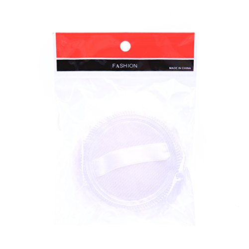 Anleolife 5Pcs White Large Fluffy Puffs For Body Powder Washable Face Powder 3 inch Blending Sponge Puff Round For Foundation Makeup Velour Puffs Beauty Blenders 5pcs/package