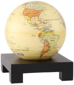 6" Antique Beige MOVA Globe with Square Base in Black