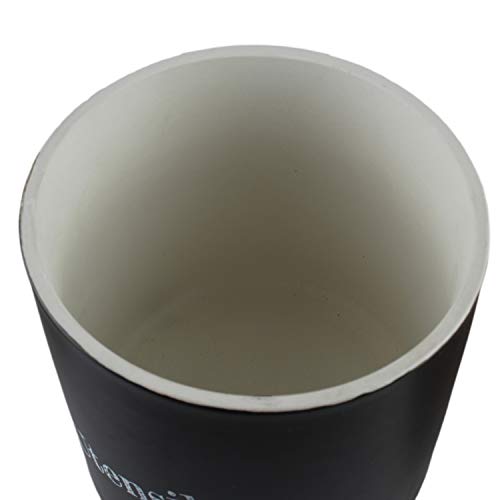 Large Ceramic Kitchen Utensils Holder Jumbo Cooking Utensil Crock Kitchen Tools Organizer Caddy (Black)