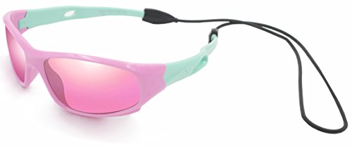 VATTER TR90 Unbreakable Polarized Sport Sunglasses For Kids Boys Girls Youth 816pinkgreenlenses