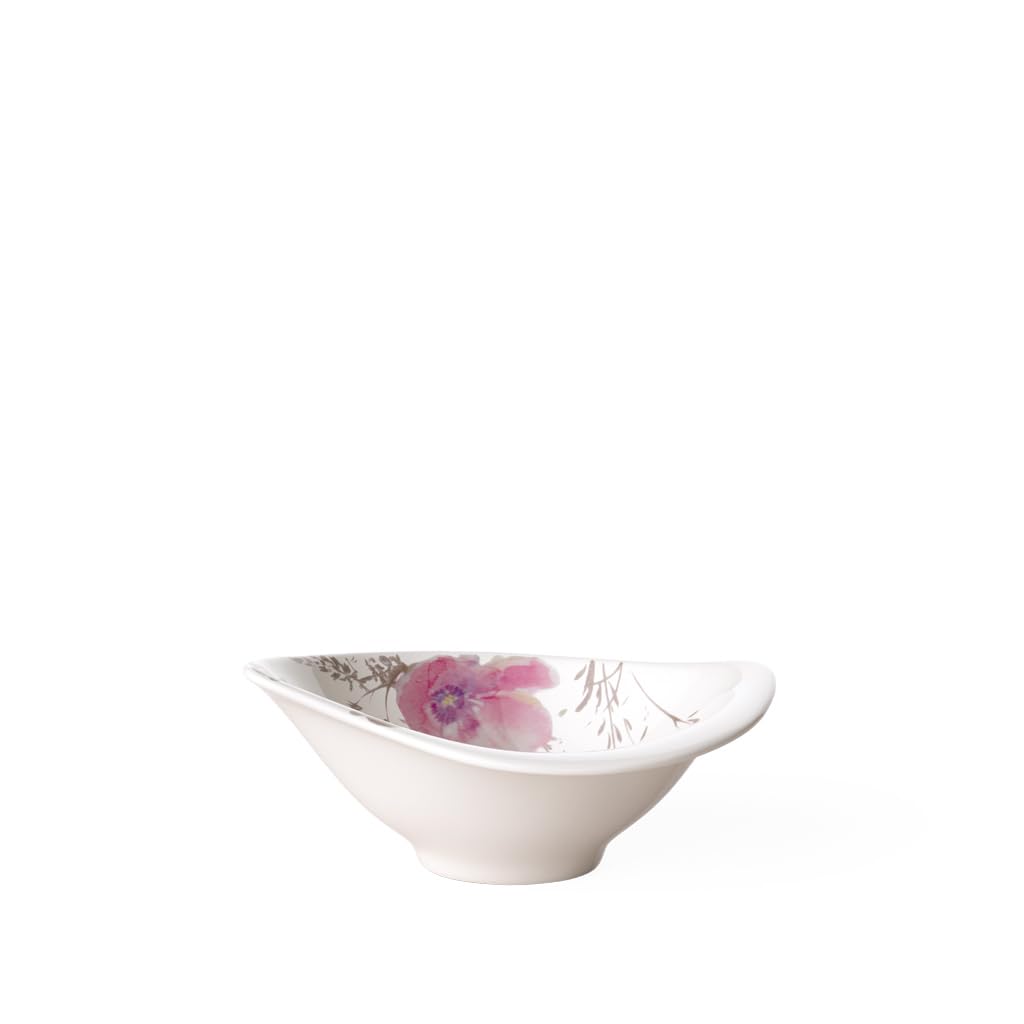 Villeroy & Boch Mariefleur Gris Serve and Salad Small Dip Bowl, Premium Porcelain, Grey, 12 x 8 cm