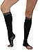 Lace Poet Knee-High Yoga/Sleep Compression Toeless Socks (Black, Medium)