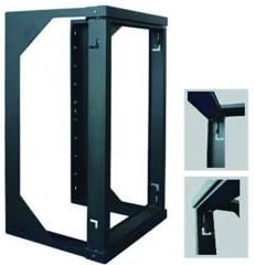 8U Open Wall Mount Frame Rack - 18" Depth - Swing Out Door