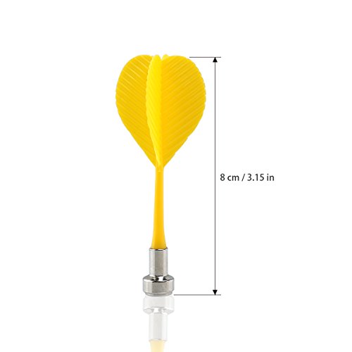 10pcs Replacement Durable Safe Plastic Wing Magnetic Darts Bullseye Target Game Toys (Red Yellow)