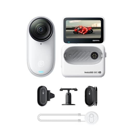 Insta360 GO 3S 128 GB Weiß- Tragbare 4K Mini-Kamera, Freihand-POVs, Überall anbringbar, Stabilisierung, 140 min Akku, 10 m wasserdicht, KI-Bearbeitung