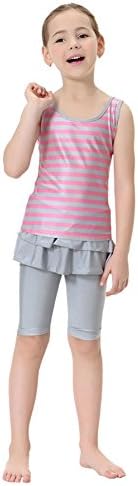 Girls Kids Swimsuit Beachwear Swimwear Children Swimming Costumes Modest Muslim Swimwear Pink Medium