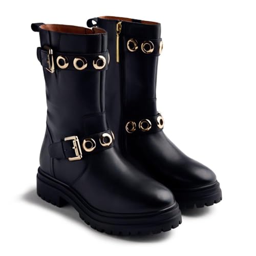 Botas Biker Piel OLLADOS Bellaire