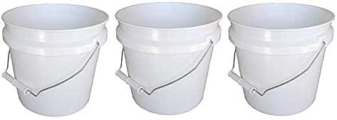 Leaktite 744456 1-Gallon White Plastic Pail Paint Pail/Container ((3.Units))