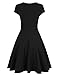 MISSKY Women A-line Short Sleeve V Neck Swing Elegant Dresses for Women,Black S