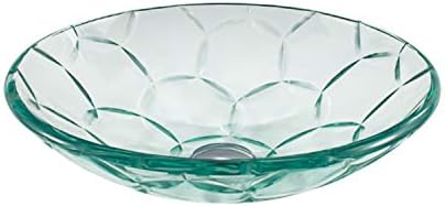 BIANJESUS Bowl Basin Bathroom Home Hotel Lavatory Art Tempered GlassGlass Transparent Round Vessel Sink Artistic 460mm A