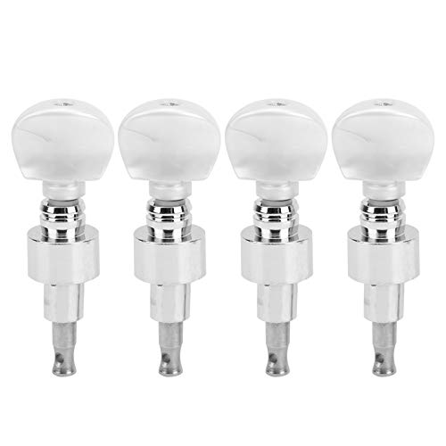 Banjo Geared Machine 4Pcs Zinc Alloy Banjo Tuner with Pearled Pegs Washer Banjo Tuner Nut (Silver) Performance Accessories