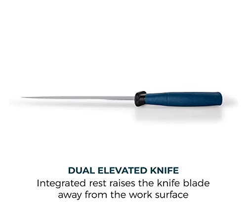 Bonniex Kitchen Knives Set 5-Piece, Chef Knife Block Set with Safety Lock, Cutlery Knives Ultra Sharp for Professional Multipurpose Cooking with Colorful & Ergonomic Handle