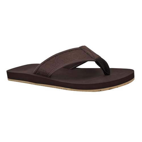 Guess Men's Dubbz Flip Flop, Dark Brown 200, 7