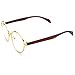 PenSee Oval Round Circle Eye Glasses Large Oversized Metal Frame Clear Lens