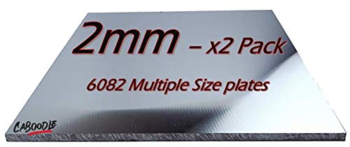 2mm Aluminium Sheet Plate - 6082-T6 Grade - 200-200-2 - x2 Pack