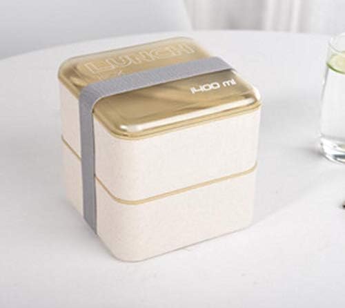 Lunch Box Rice Husk Lunch Box Microwave Compartment Lunch Box(Apricot) Andosange