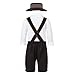 YiZYiF Oktoberfest Costume Traditional German Boy Uniform Suspender Shorts with Shirt and Hat Outfits Clothes Set White&Brown 5-6
