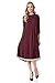 Pastel by Vivienne Women's Midi Swing Dress With Crochet Lace Trim Detail Large Burgundy
