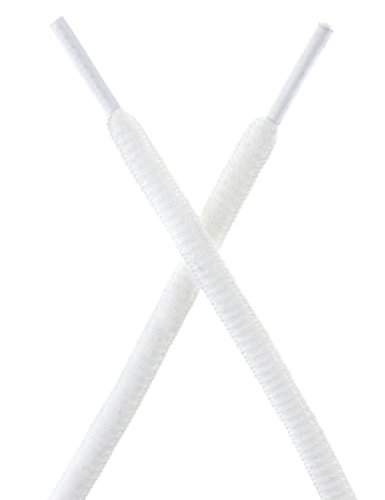 Mshega Oval Athletic Shoelaces Half Round Shoe Laces 2 Pair(White,100)