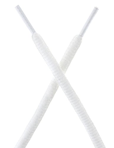 Mshega Oval Athletic Shoelaces Half Round Shoe Laces 2 Pair(White,140)