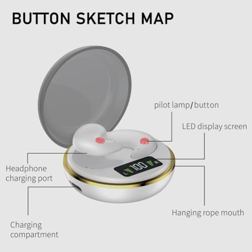 Bluetooth 5.4 Wireless Invisible Bluetooth Earphones for Sleeping on the Side, Mini In-Ear Headphones, Comfortable Flat Design Sleep Headphones, IPX7 Waterproof Earphones for iOS, Samsung, Android