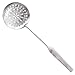 Newness Skimmer Slotted Spoon, Heavy Duty 304 Stainless Steel Slotted Spoon with Vacuum Ergonomic Handle, Comfortable Grip Design Strainer Ladle for Kitchen