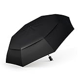 60 MPH Unbreakable Travel Umbrella, Windproof, Tested by Skydivers in The Worlds Fastest Wind Tunnel - BEWARE of False Claims Without Proof - Lifetime Replacement Program, Doesn't Break if Flipped Inside, Out Auto Open Close, Vented Double Canopy